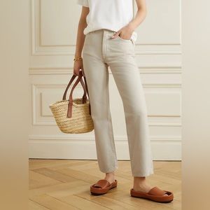 SLVRLAKE London high rise straight leg jeans in neutral